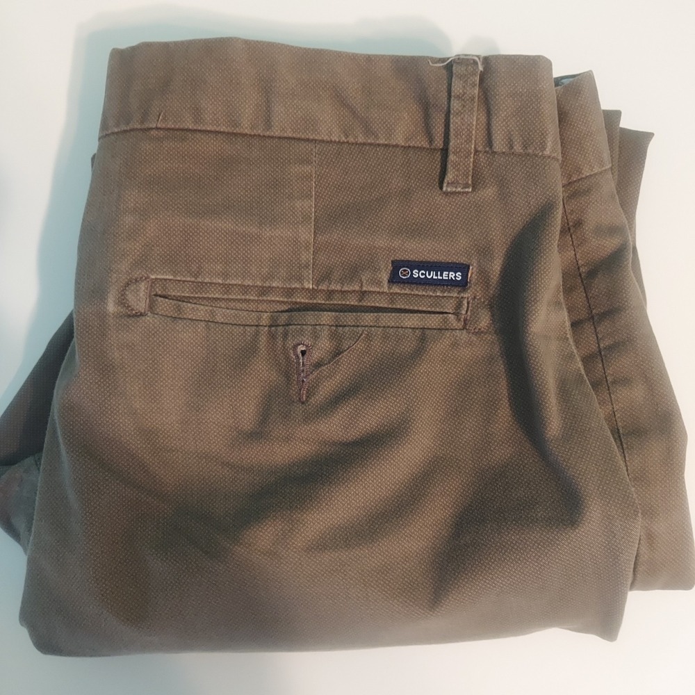 Scullers Navigator Fit‎ Mens Ultra Slim Chino Pants 32x26